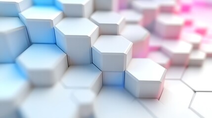 Obraz premium Abstract geometric shapes, hexagonal pattern, light gradients