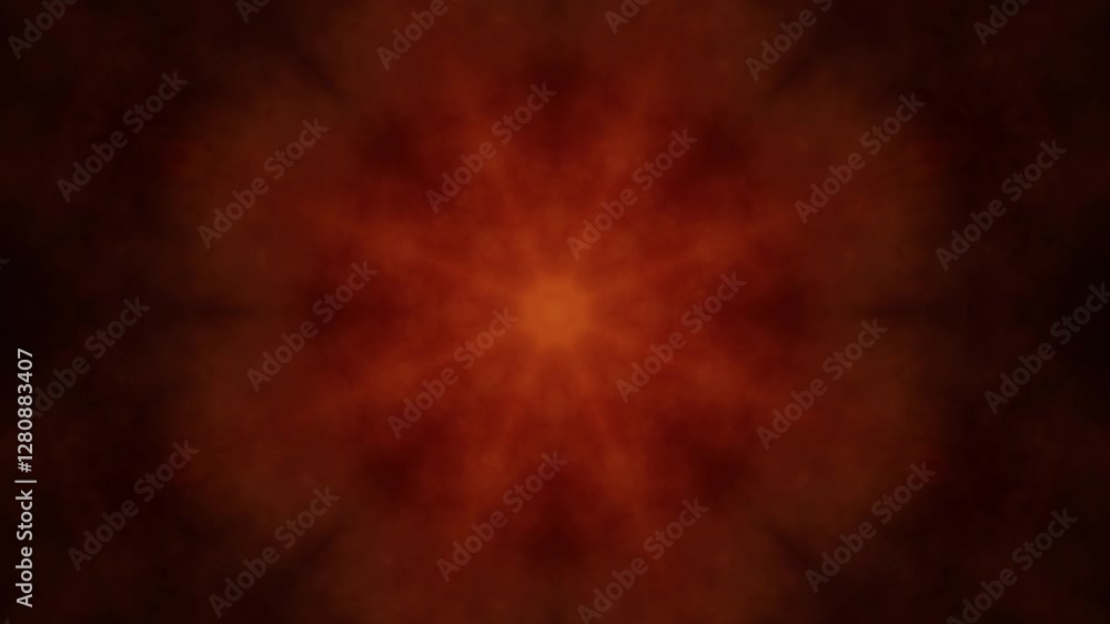 Poster fiery psychedelic kaleidoscope with glowing mandala patterns in a hypnotic loop - mesmerizing swirli