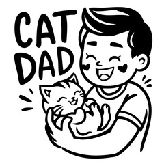 Cat dad quote svg