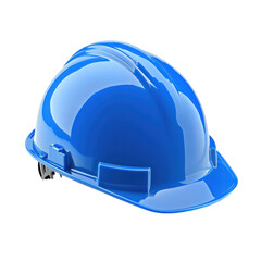 Safety First Blue Hard Hat on transparent background.