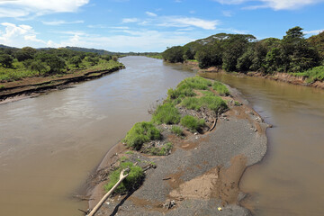 Crocodile Bridge over river Tarcoles, American Crocodile Sanctuary. Puntarenas province, Costa Rica, Central America