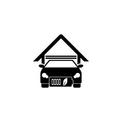 Electric car,  charge and Charging home icon isolated on white background