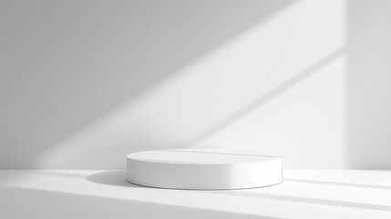 White product display podium in studio room, for display presentation