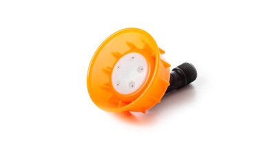 Spray nozzle on a sprayer on a white background, close-up, isolate