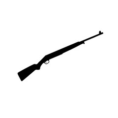 Rifle Silhouette Vector On White Background.