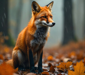 Obraz premium red fox in the wild