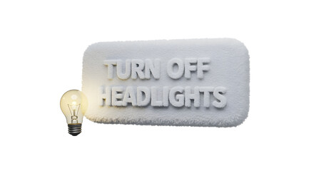 Turn Off Headlights Reminder with Illuminated Light Bulb, Energy Conservation