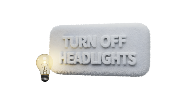 Turn Off Headlights Reminder with Illuminated Light Bulb, Energy Conservation