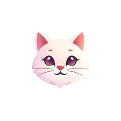 Adorable Cat Mascot Logo with a Playful Expression on a Clean White PNG Background
