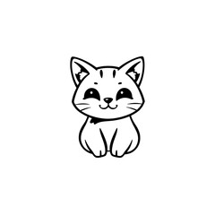 Obraz premium Adorable Cat Mascot Logo with a Playful Expression on a Clean White PNG Background