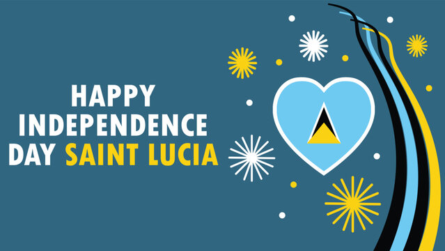 Happy Independence Day Saint Lucia web banner design illustration 