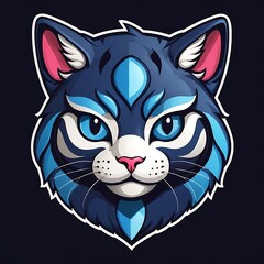 Adorable Cat Mascot Logo with a Playful Expression on a Clean White PNG Background