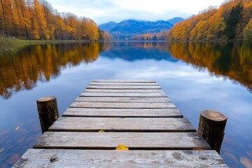 Obraz premium Fantastic autumn sunset of Hintersee lake
