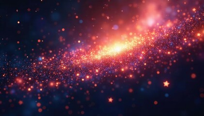 Fototapeta premium Glittering stardust fills the cosmos with twinkling light, shimmer, glitter