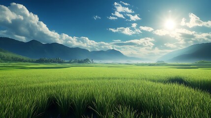 Fototapeta premium Stunning Paddy Field Patterns High Definition Rural Scenery