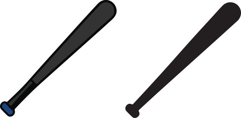Naklejka premium isolated baseball bat Vector,baseball bat Silhouette,baseball bat icon set, black baseball bat symbol for you,color Vector illustration, Vector Graphic, EPS 10 