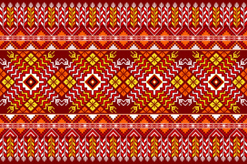 Pixel ethnic pattern oriental traditional. design fabric pattern textile African Indonesian Indian seamless Aztec style abstract vector illustration for print clothing, texture, fabric, wallpaper