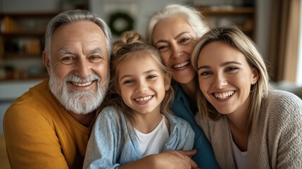 Close-up portrait of three generations together. They are conveying a sense of love, care, support, romance, happiness, and family. motherhoods. motherhood