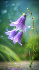 Fototapeta premium A bellflower with petals that curl up like dancing skirts.