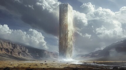 post apocalyptic landscape desolate wasteland with eerie ruins dramatic sky abandoned structures survival adventure barren terrain dystopian world catastrophic remnants of civilization