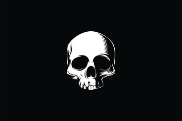 Obraz premium Human skull head vector image template