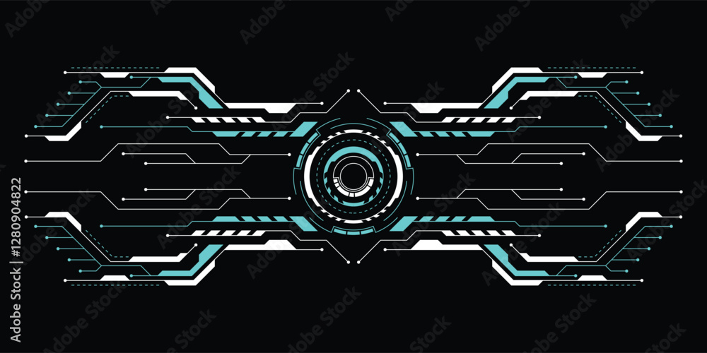Poster sci-fi futuristic hud dashboard display virtual reality technology screen. user interface set. stati