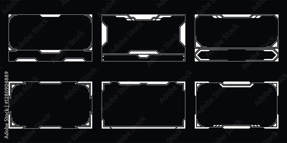 Poster sci-fi futuristic hud dashboard display virtual reality technology screen. user interface set. stati