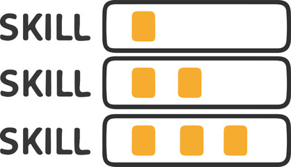 isolated skill level Vector,skill level Silhouette,skill level icon set, black skill level symbol for you,color  Vector illustration, Vector Graphic, EPS 10 
