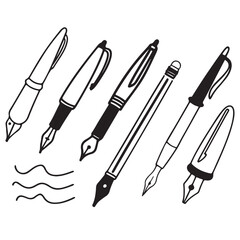 Pen icon. Drawing pen icon. Writing ink mark symbol. Vector illustration