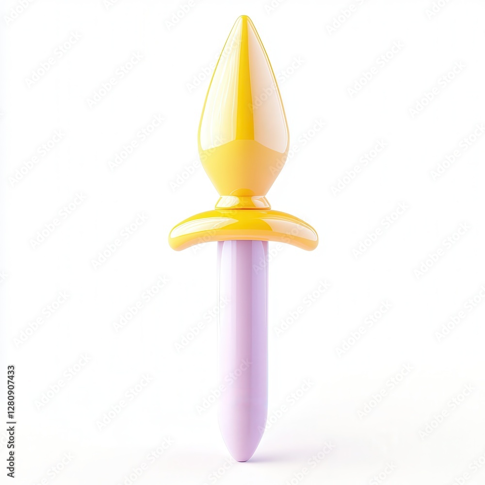 Aufkleber a colorful, stylized 3d model of a playful object with a pointed tip and a rounded base, showcasing 