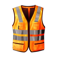 Construction worker vest isolated on transparent background