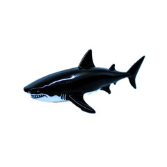 Fototapeta premium Realistic Toy Shark on White Background