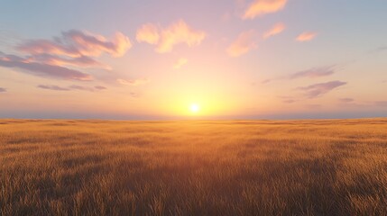 Rolling Fields Sunset Glow Serene Atmosphere High Resolution