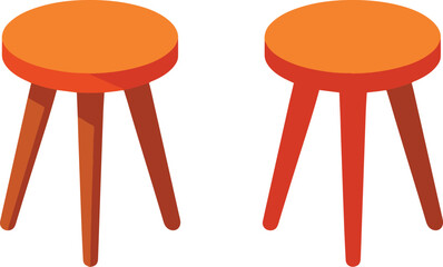 isolated wooden three legged stool Vector,wooden three legged stool Silhouette,wooden three legged stool icon set, black wooden three legged stool symbol for you,color  Vector illustration, Vector Gra