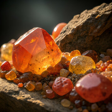 prismatic scattering of carnelian and siderite 