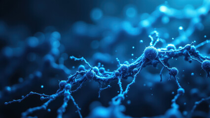 High-resolution microscopic view of neurons with semaglutide highlighted.