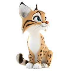 Fototapeta premium Cute Cartoon Lynx Character with Playful Expression