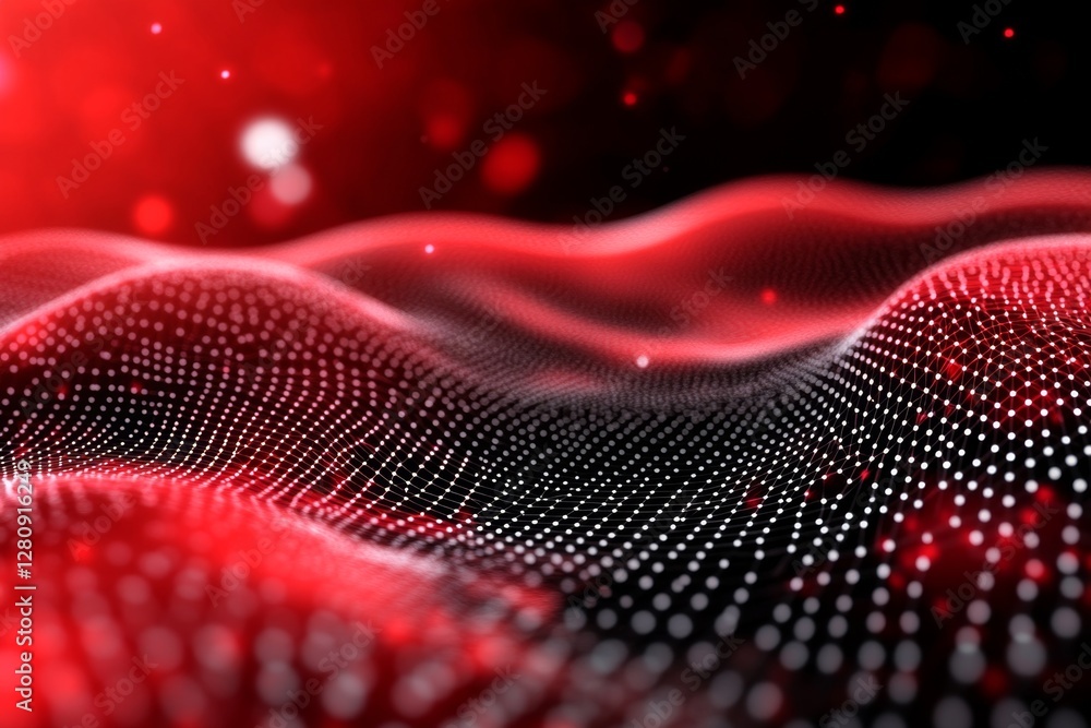 Aufkleber Data technology background Abstract background Connecting dots and lines on dark background 3D rendering 4k