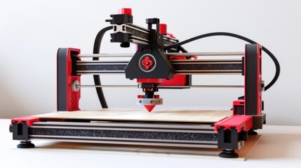 Naklejka premium red and black 3d printer device