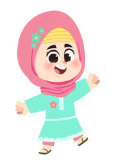 Cheerfull girl celebrate ramadan