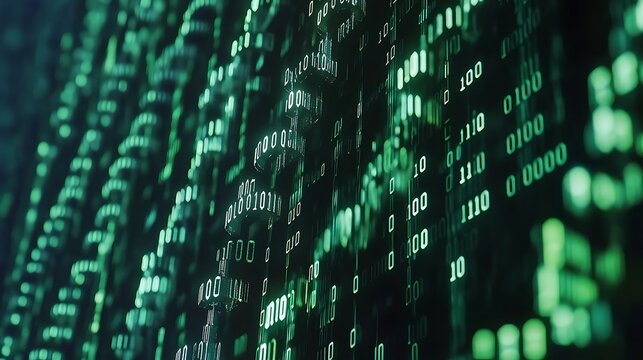 Abstract binary code wall