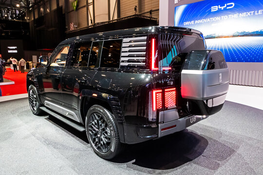BYD Yangwang U8 luxury EV SUV car at the Geneva International Motor Show. Switzerland - Feb 26, 2024.