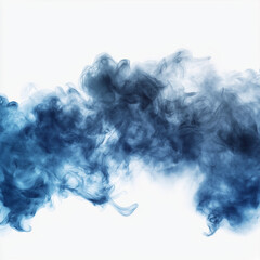 A blue smoke explosion border isolated on white background, png transparent 