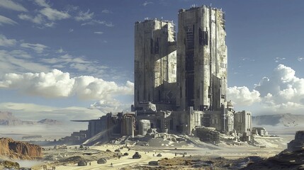 post apocalyptic landscape desolate wasteland dystopian scenery ruined city abandoned structures barren terrain survival atmosphere dramatic skies environmental collapse gritty backdrop
