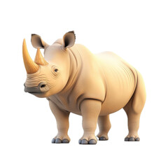 Obraz premium Cute Cartoon Rhino Character in Playful Pose