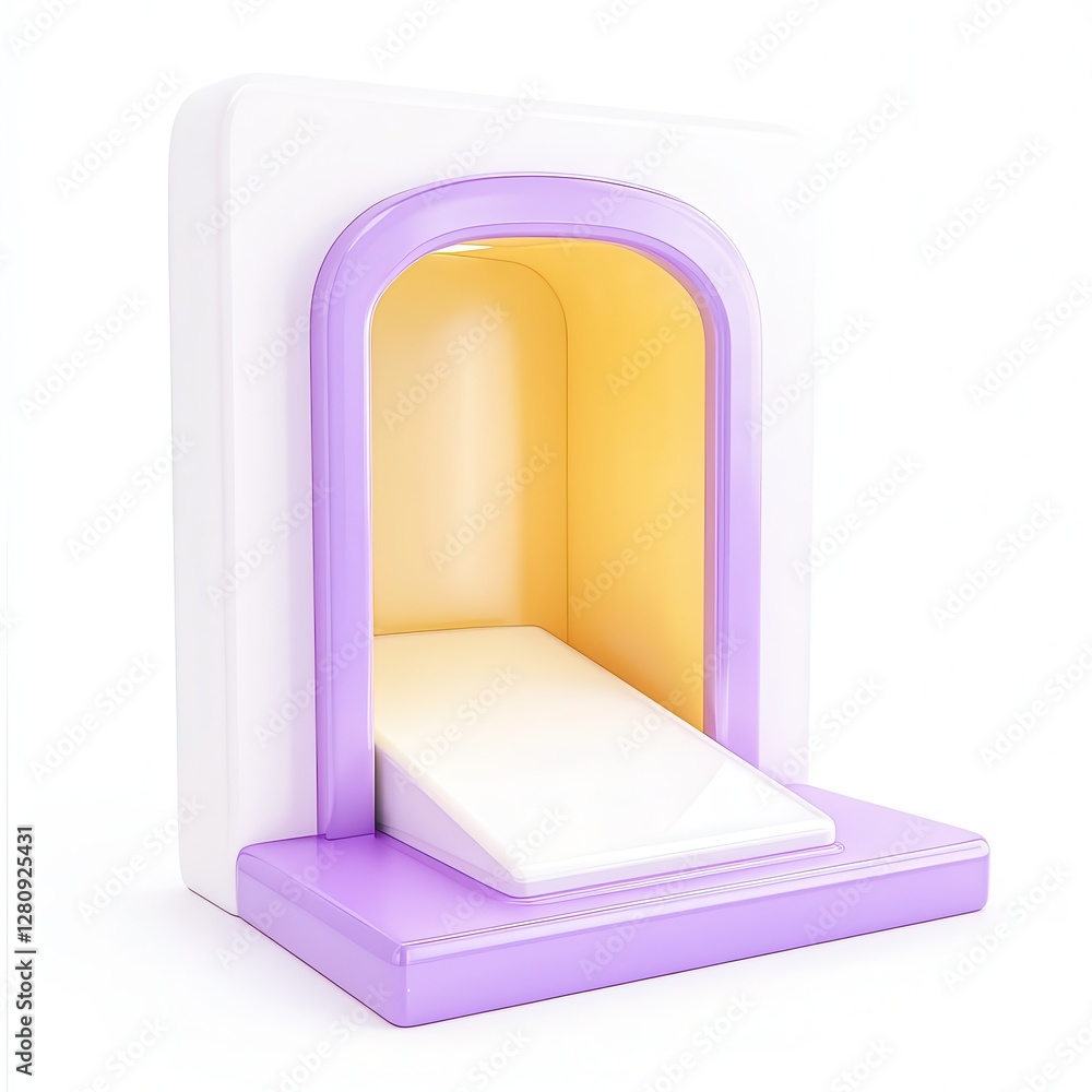 Aufkleber stylish 3d rendered display with purple and yellow accents featuring a minimalistic design and smoot
