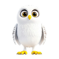 Obraz premium Cute Cartoon Owl Character with Big Eyes