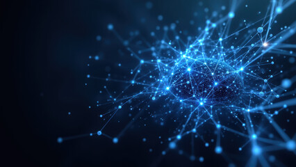 Illustration of a neural network representing Semaglutide's molecular structure.