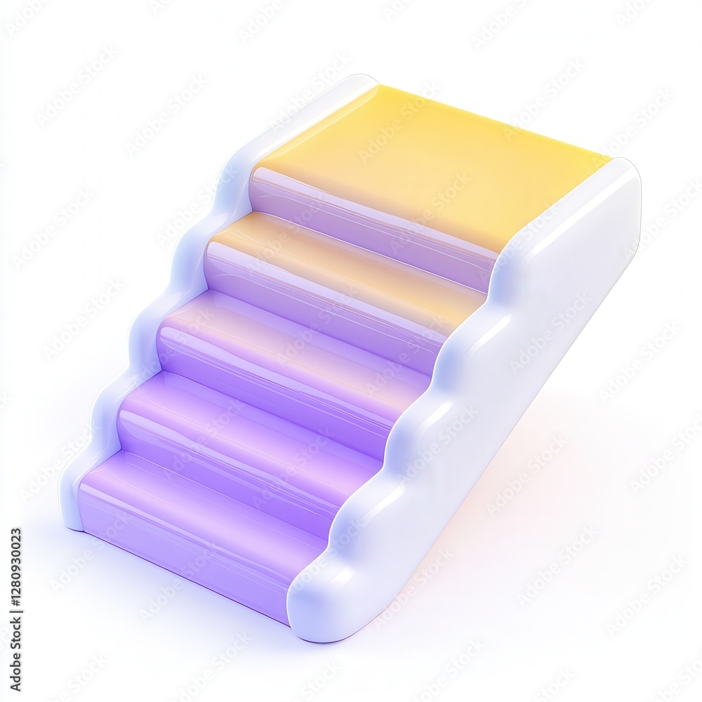 Poster a colorful 3d slide with smooth, wavy edges transitioning from yellow to purple.