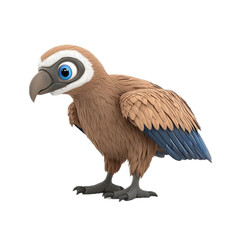 Fototapeta premium Cute Cartoon Vulture with Big Eyes and Colorful Feathers